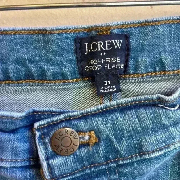J.crew high rise button fly crop flare jeans.Sz 31 business casual preppy - Picture 5 of 6